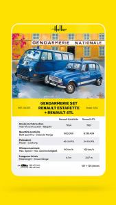 Heller 1/24 Gendarmerie Set, Renault Estafette + Renault 4TL