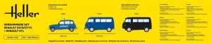 Heller 1/24 Gendarmerie Set, Renault Estafette + Renault 4TL