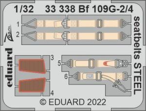 1/32 Bf 109G-2/4 seatbelts STEEL for REVELL kit