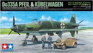 Tamiya 1/48 Dornier Do335A Pfeil & Kübelwagen Type 82 Set pienoismalli
