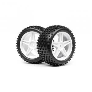 1/10 Buggy White Rear Wheel & Tyre Assembly