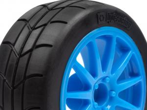 HPI Racing  MOUNTED GYMKHANA TIRE/SPEEDLINE CORSE TURINI WHEEL SET (CYAN/2PCS) 115155