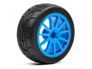 HPI Racing  MOUNTED GYMKHANA TIRE/SPEEDLINE CORSE TURINI WHEEL SET (CYAN/2PCS) 115155