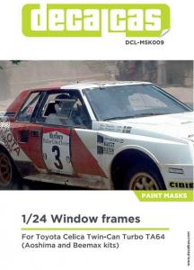 1/24 Window frames paint masks for Beemax/Nunu Celica TA64 kit