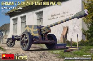 1/35 German 7.5cm Anti-Tank Gun PaK 40 Early pienoismalli