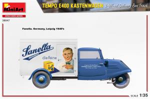 1/35 Tempo E400 Kastenwagen 3-Wheel Delivery Box Track