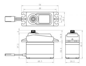 SA-1256TG Plus Servo 20Kg 0,15s Alu Coreless Titanium Gear