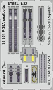 1/32 F-35A seatbelts steel for Trumpeter kit