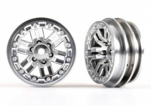 Traxxas Wheels 12-Spoke Satin Chrome 1.0 (2) TRX9768-SATIN