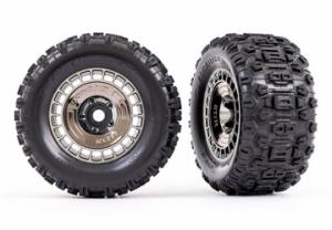Traxxas Tires & Wheels Sledgehammer 3.8'' / Black Chrome 3-piece Spoke (w/ Wheel Hubs) (2) TRX9572T