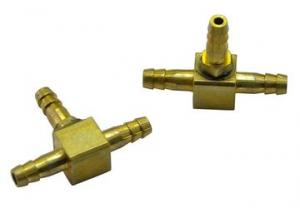 Brass T-adapter for 1/16" iD tube (2)