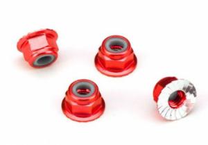 Traxxas Lock Nut Flanged M4 Alu Red (4) TRX1747A