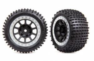 Traxxas Tires & Wheels Alias Medium / Grey Satin w. Chrome Ring  2.2" Rear (2) TRX2470G