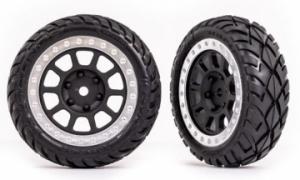 Traxxas Tires & Wheels Anaconda / Grey Satin w. Chrome Ring 2.2" 2WD Front (2) TRX2479G