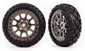 Traxxas Tires & Wheels Anaconda / Black Chrome 2.2" 2WD Front (2) TRX2479T