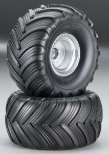 Traxxas Tires & Wheels Terra Groove/Satin Chrome 2.2/3.0 Truck (2) TRX3665