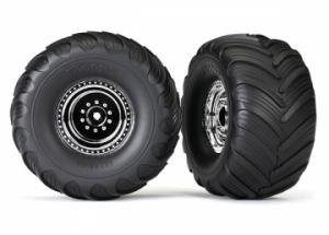 Traxxas Tires & Wheels Terra Groove/Satin Chrome 2.2/3.0 Truck (2) TRX3665X