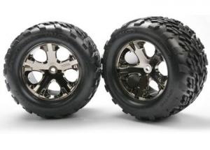 Traxxas Tires & Wheels Talon/All-Star Black Chrome 2.8" TSM (2) TRX3668A