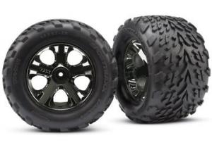 Traxxas Tires & Wheels Talon/All-Star Black Chrome 2.8" TSM (2) TRX3669A