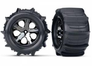 Traxxas Tires & Wheels Paddel/ All-Star Black Chrome 2.8" TSM Rear TRX3689
