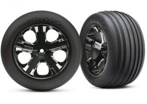 Traxxas Tires & Wheels Ribbed/All-Star Black Chrome 2.8" Front (2) TRX3771A