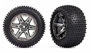 Traxxas Tires & Wheels Alias / RXT Black Chrome 2,8" Rear (TSM-Rated)  (2) TRX3772R