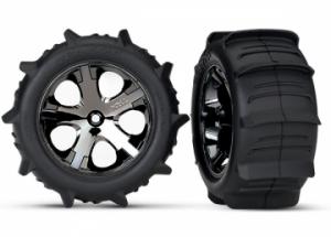 Traxxas Tires & Wheels Paddel/ All-Star Black Chrome 2.8" TSM Rear TRX3776