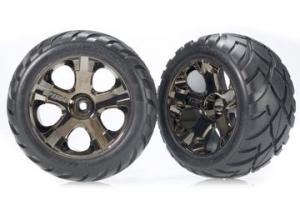 Traxxas Tires & Wheels Anaconda/All-Star Black Chrome 2.8" Front (2) TRX3776A