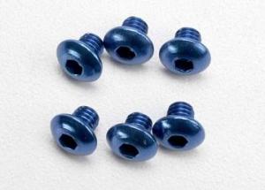 Traxxas Screws M4x4mm Button-head Hex Socket Alu Blue (6) TRX3940