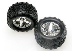 Traxxas Tires & Wheels Talon/All-Star Chrome 2.8" (Nitro Front) (2) TRX4171