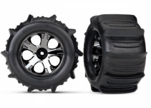 Traxxas Tires & Wheels Paddel/All-Star Black Chrome 2.8" TSM Front TRX4175