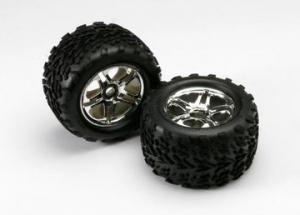 Traxxas Tires & Wheels Talon/SS Chrome (17mm) 3.8" (2) TRX5174R