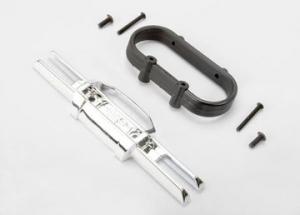 Traxxas Bumper, rear (chrome)/ bumper mount, rear/ 4x10mm BCS (2)/ 3 TRX5336A