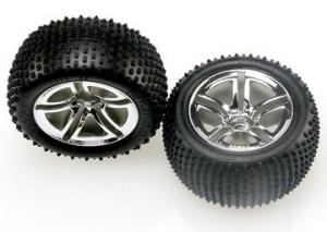 Traxxas Tires & Wheels Alias/Twin-Spoke (Nitro Rear) 2.8" (2) TRX5572R