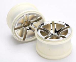Traxxas Wheels Twin-Spoke Chrome (Nitro Front) 2.8" (2) TRX5574