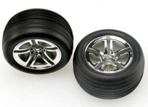 Traxxas Tires & Wheels Alias/ Twin-Spoke (Nitro Front) 2.8" (2) TRX5574R