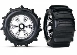 Traxxas Tires & Wheels Paddle/Geode (17mm) 3.8" TSM (2) TRX5672