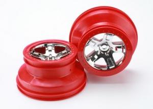 Traxxas Wheels SCT Chrome-Red 2.2/3.0" 4WD/2WD Front (2) TRX5868
