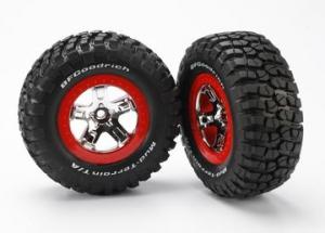 Traxxas Tires & Wheels BFGoodrich/SCT Chrome-Red 2WD Front (2) TRX5869