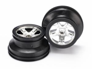 Traxxas Wheels Satin Chrome - Black 2.2/3.0" 2WD Front (2) TRX5874X