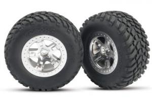 Traxxas Tires & Wheels SCT/SCT Satin Chrome 2WD Fram (2) TRX5875