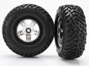 Traxxas Tires & Wheels SCT/SCT Satin Chrome 2WD Fram (2) TRX5875X