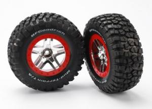 Traxxas Tires & Wheels BFGoodrich/S-Spoke Chrome-Red 2WD Front (2) TRX5877A