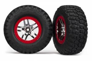 Traxxas Tires & Wheels BFGoodrich S1/S-Spoke Chrome Red 2WD Front TRX5877R