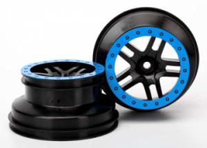 Traxxas Wheels SCT Split-Spoke Black-Blue 2.2/3.0" 4WD/2WD Bak (2) TRX5884A