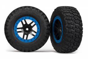 Traxxas Tires & Wheels BFGoodrich/S-Spoke Black-Blue 2WD Front (2) TRX5885A