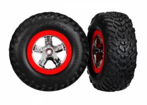 Traxxas Tires & Wheels SCT/SCT Chrome-Red 2WD Front (2) TRX5888