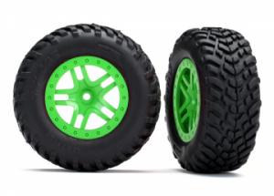 Traxxas Tires & Wheels SCT / SCT S-Spoke Green 4WD/2WD Rear TSM (2) TRX5892G