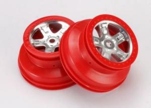 Traxxas Wheels SCT Satin Chrome-Red (14mm) 2.2/3.0" (2) TRX5972A