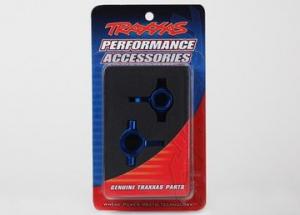 Traxxas Steering blocks, 6061-T6 aluminum, left & right (blue-anodiz TRX6439